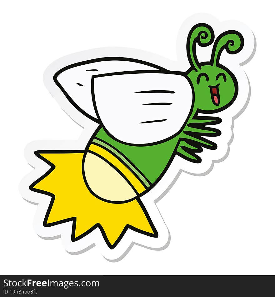 sticker of a cartoon glow bug