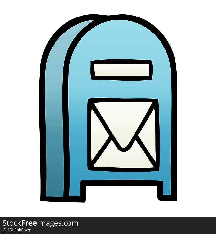 gradient shaded cartoon mail box