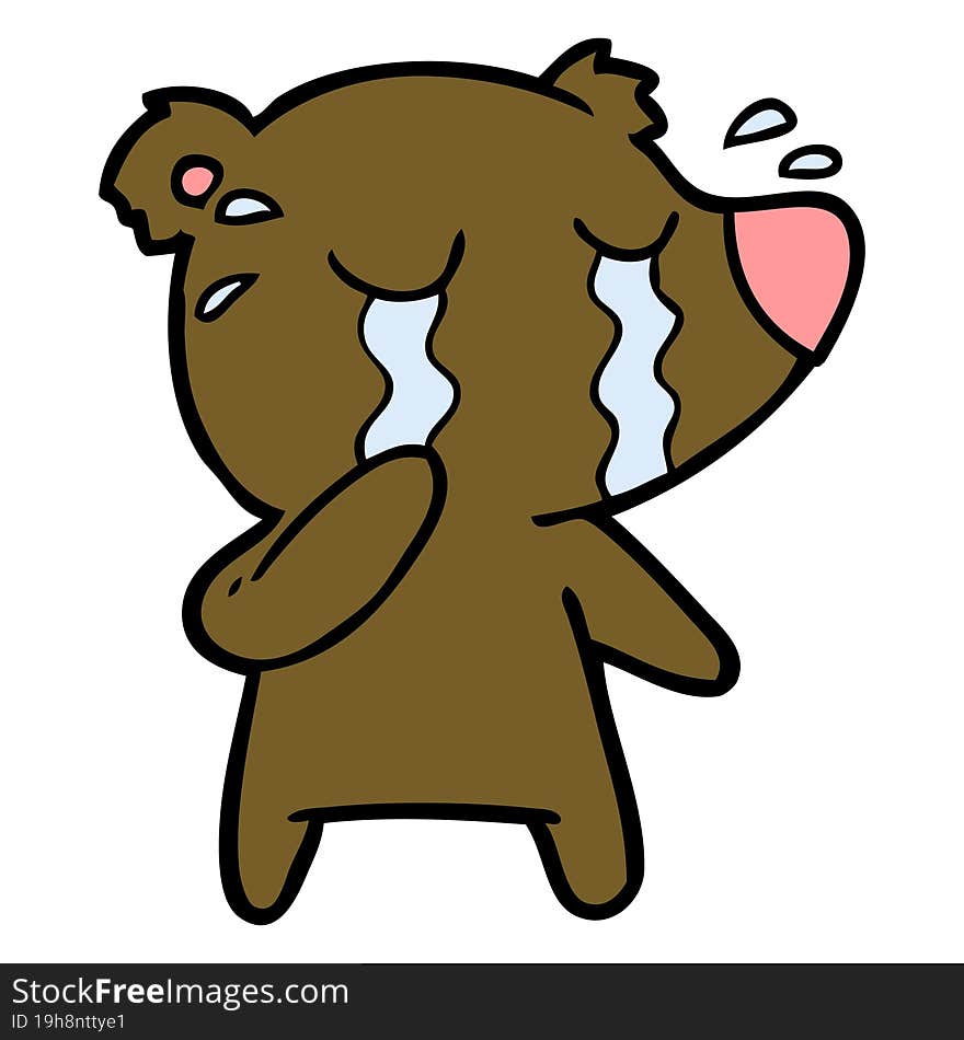 cartoon crying bear. cartoon crying bear