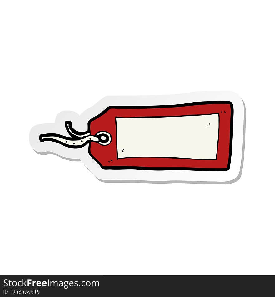 sticker of a cartoon luggage tag