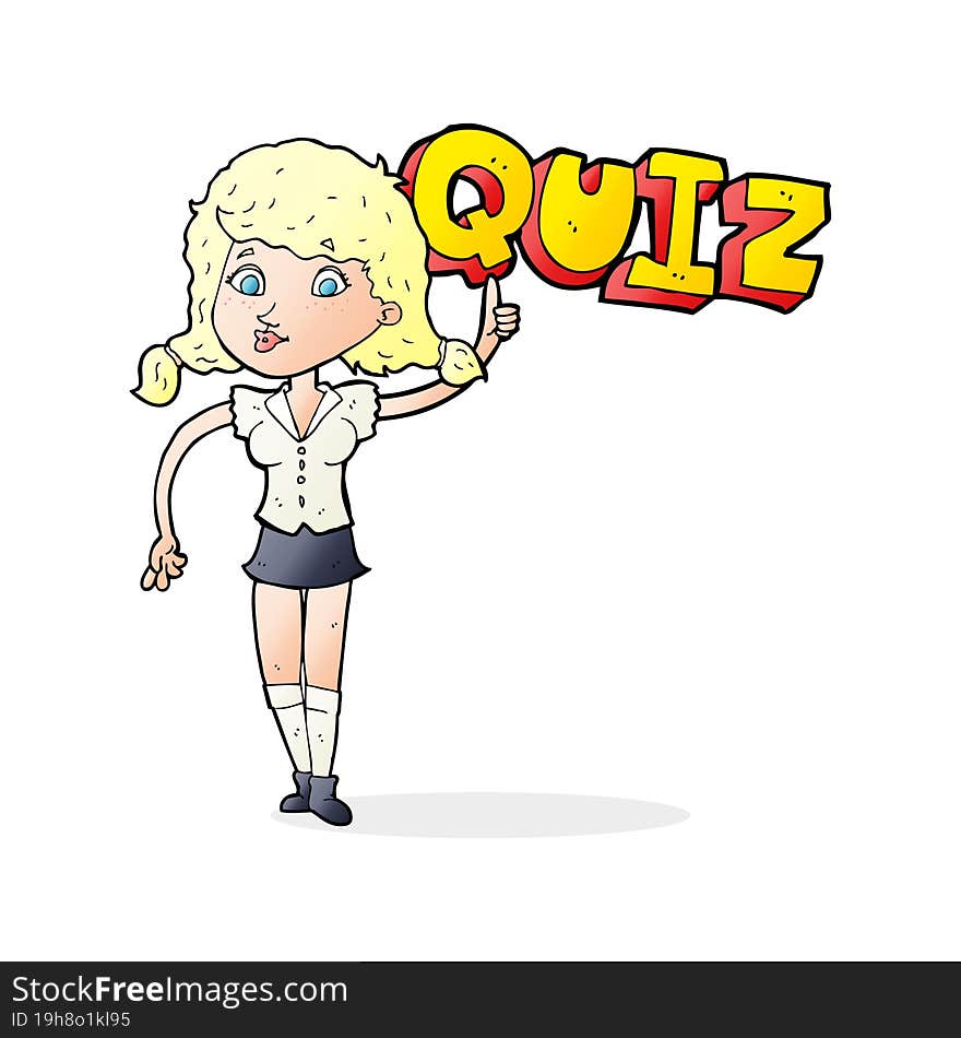 Quiz Sign Cartoon