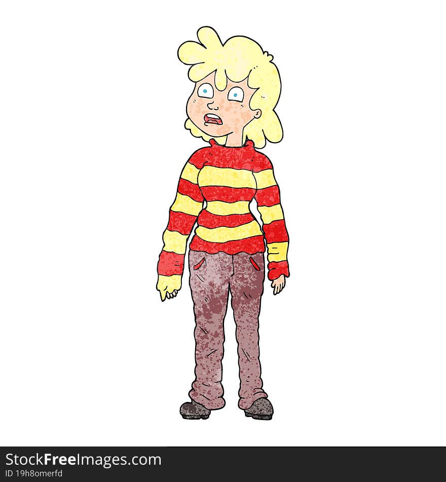 textured cartoon teenager