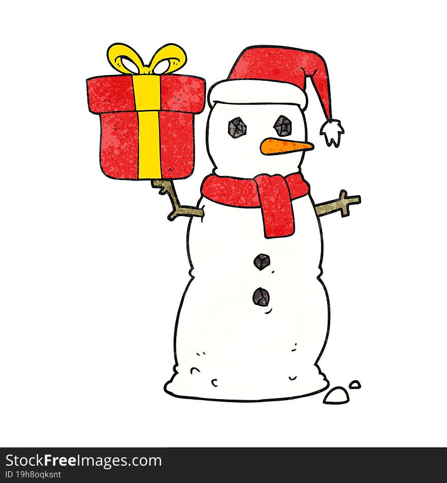 textured cartoon snowman