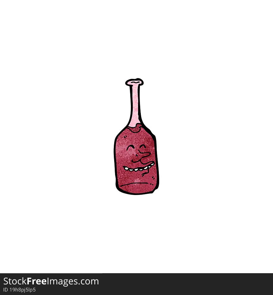 red wine bottle cartoon character