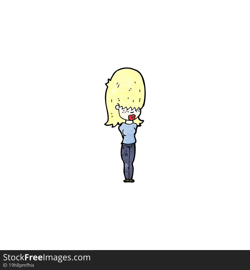 cartoon blond girl with big hair