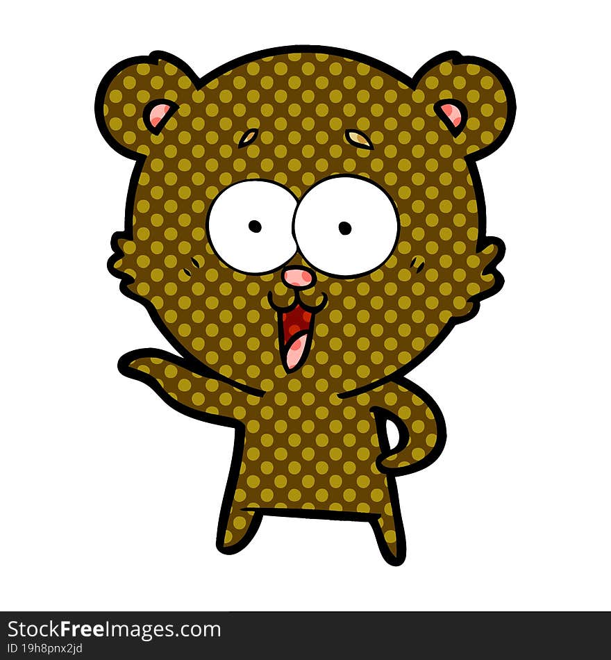 laughing teddy  bear cartoon. laughing teddy  bear cartoon