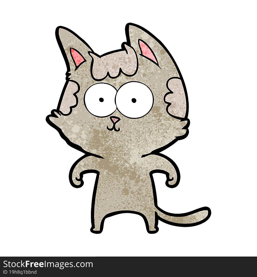 happy cartoon cat. happy cartoon cat