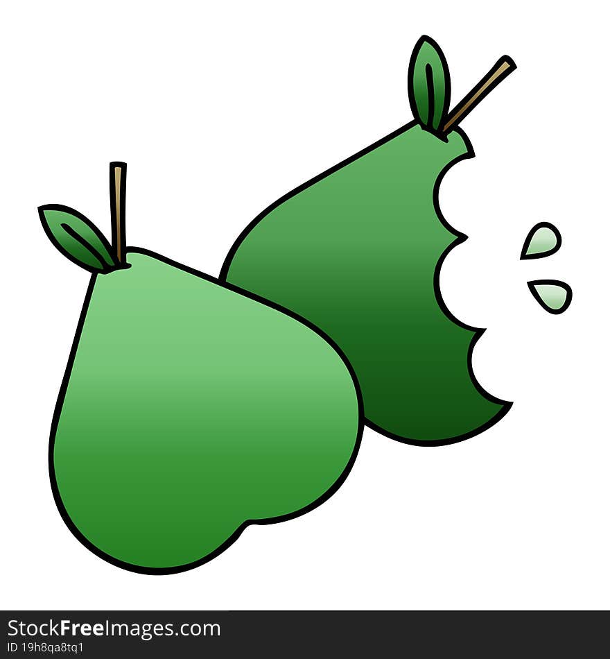 gradient shaded cartoon pears