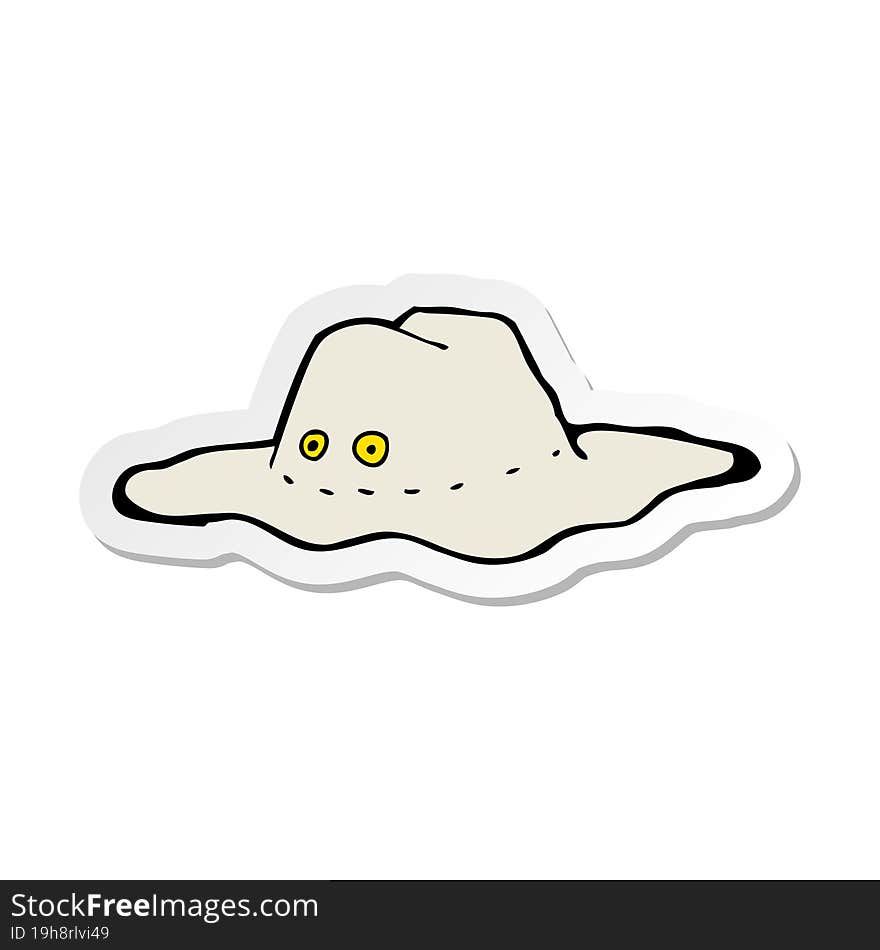 sticker of a cartoon old australian hat