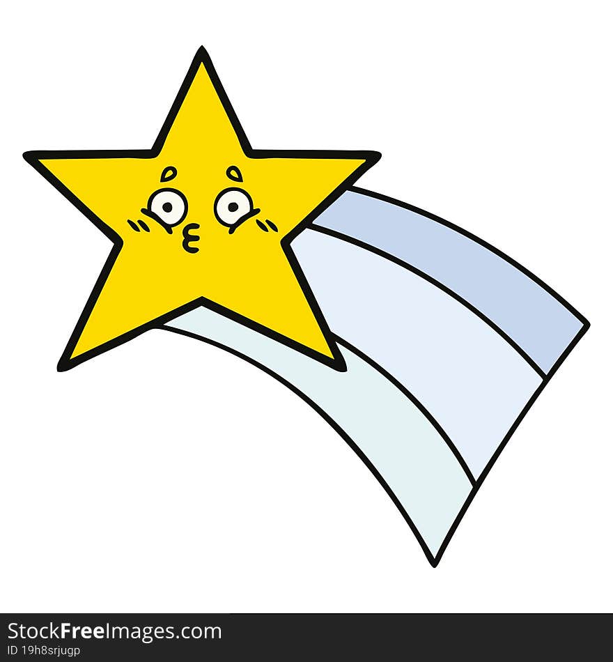 cute cartoon of a shooting rainbow star