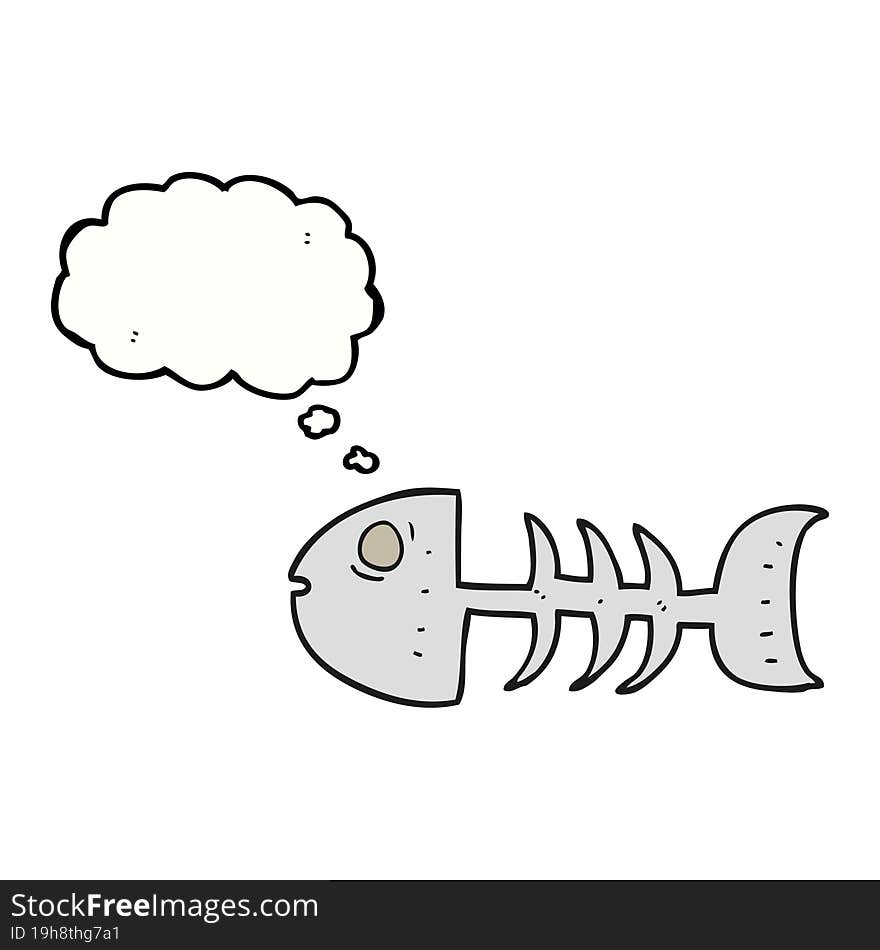 Thought Bubble Cartoon Fish Bones