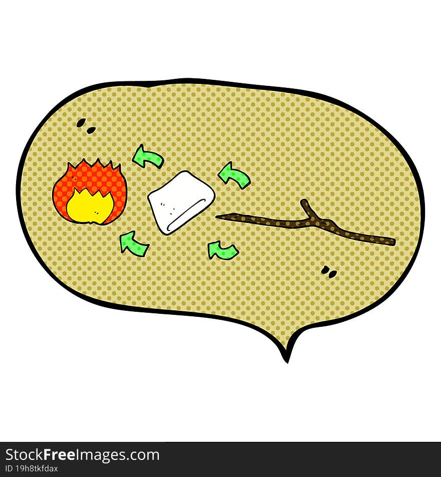 Comic Book Speech Bubble Cartoon Toasted Marshmallow