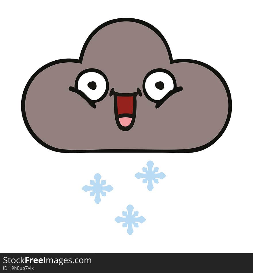 cute cartoon of a storm snow cloud