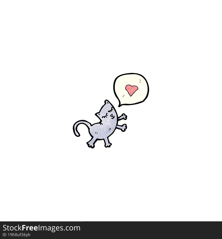 cartoon cat in love