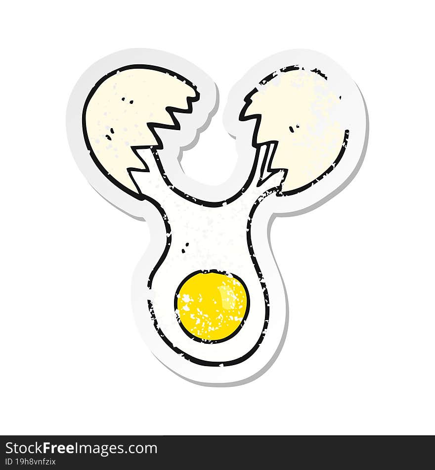 retro distressed sticker of a cartoon cracked egg