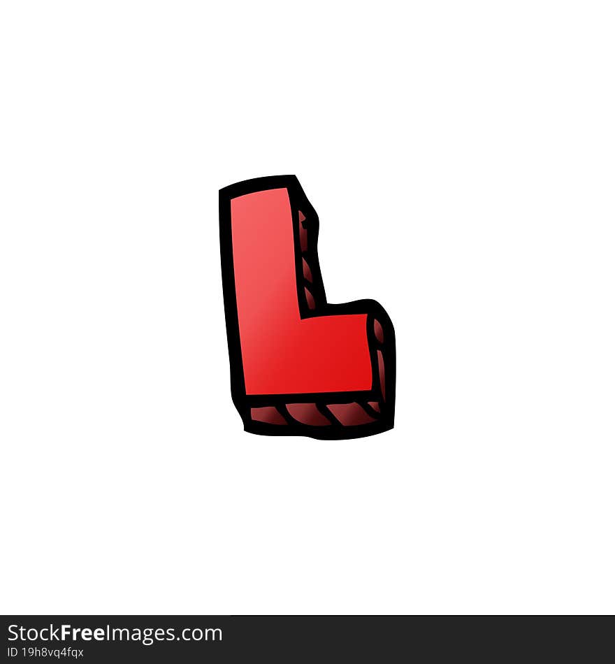 Cartoon Doodle Letter L