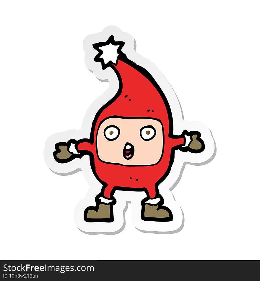 sticker of a cartoon funny christmas creature