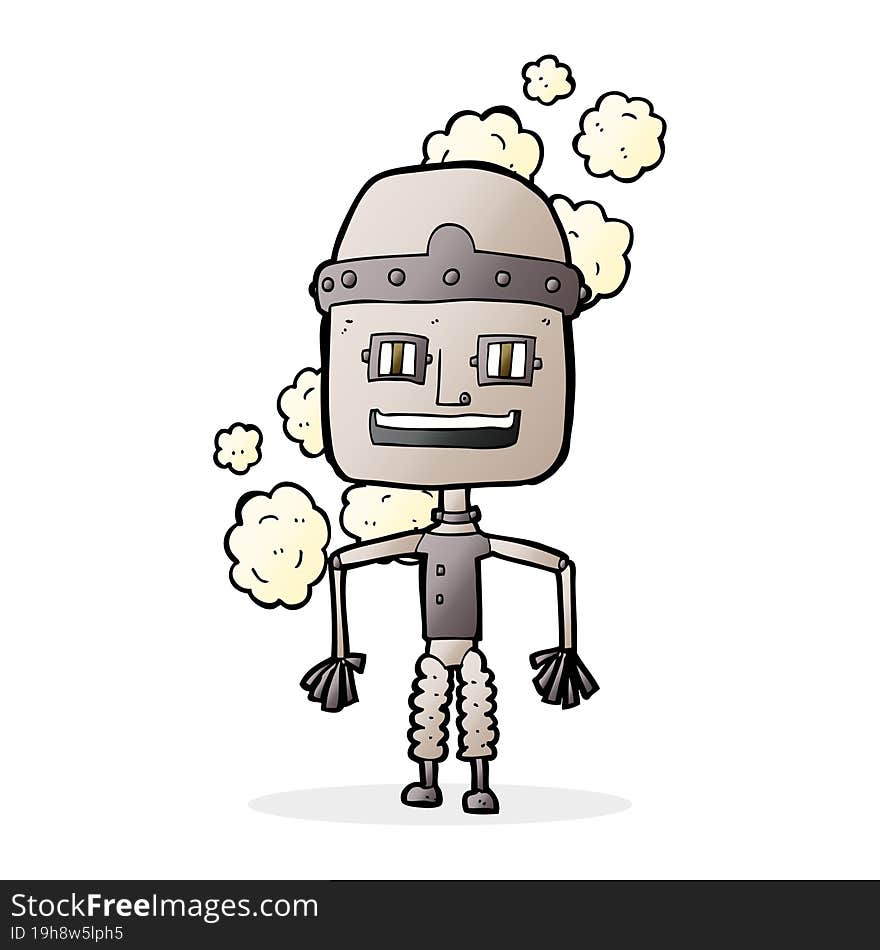 Funny Cartoon Old Robot