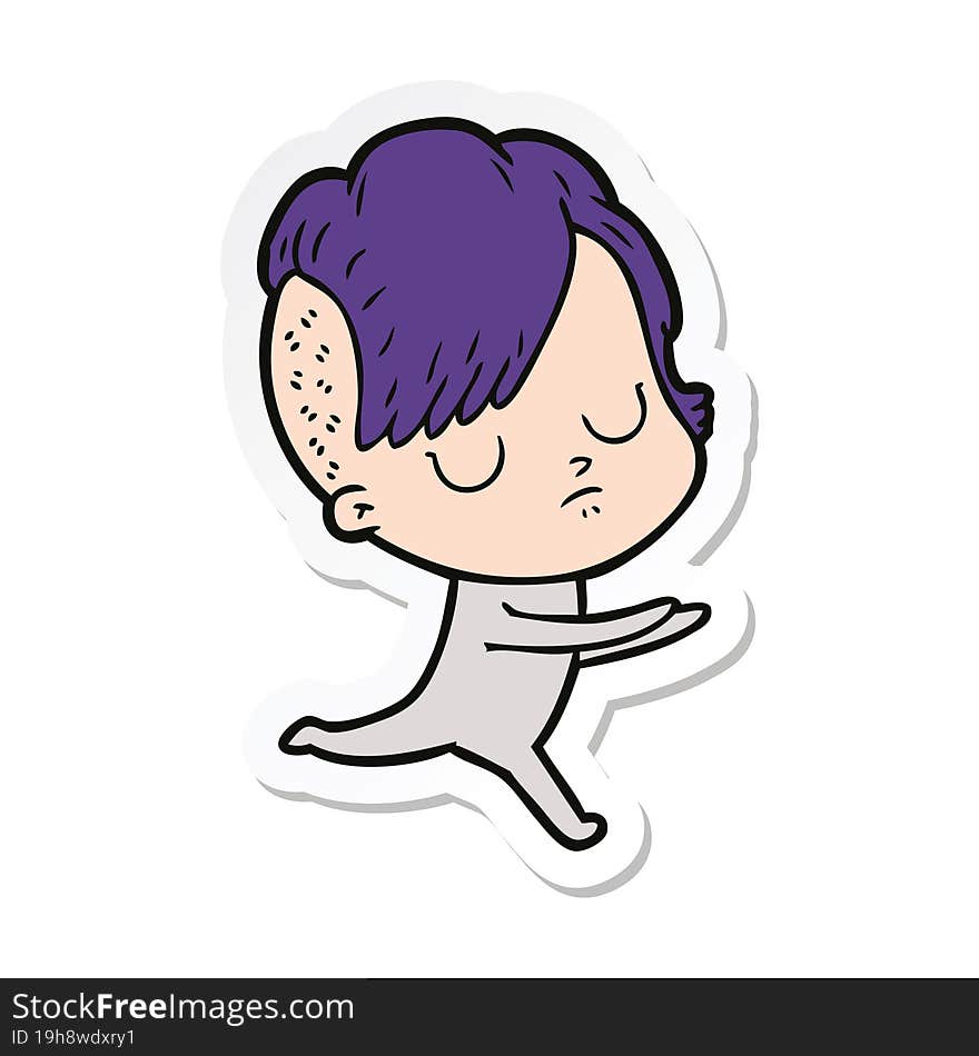 sticker of a cartoon woman