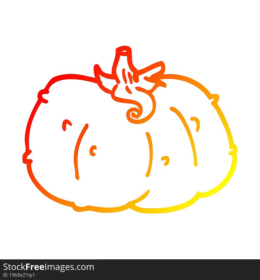 warm gradient line drawing cartoon pumpkin