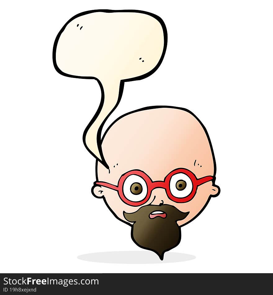 cartoon shocked man with beard with speech bubble