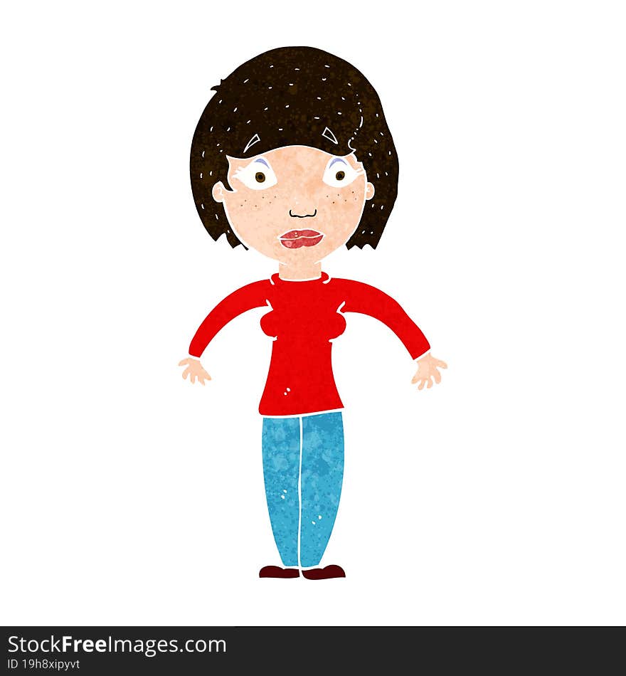 cartoon surprised woman