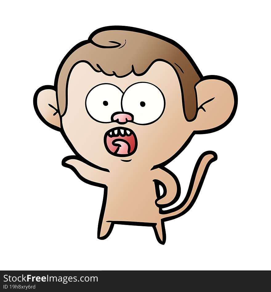 cartoon shocked monkey. cartoon shocked monkey