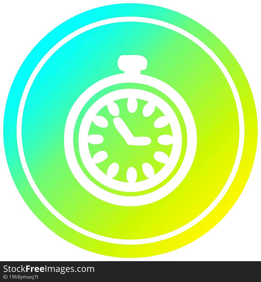 stop watch circular in cold gradient spectrum