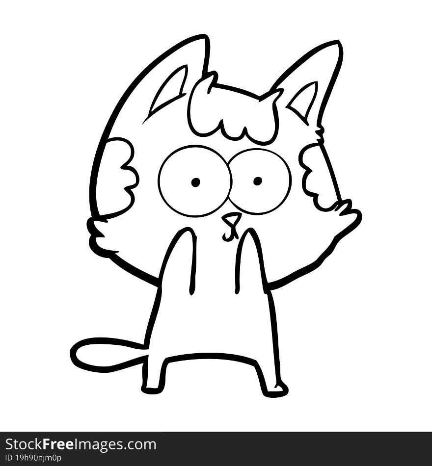 happy cartoon cat. happy cartoon cat