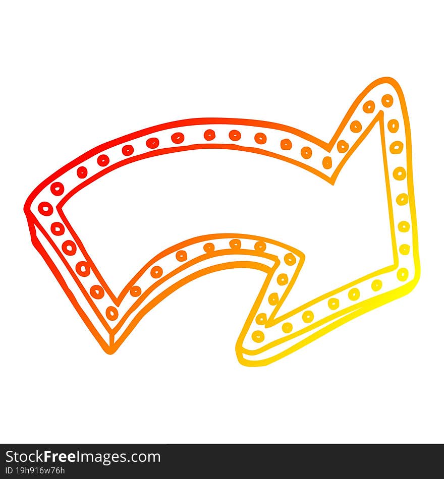 warm gradient line drawing cartoon lit up sign