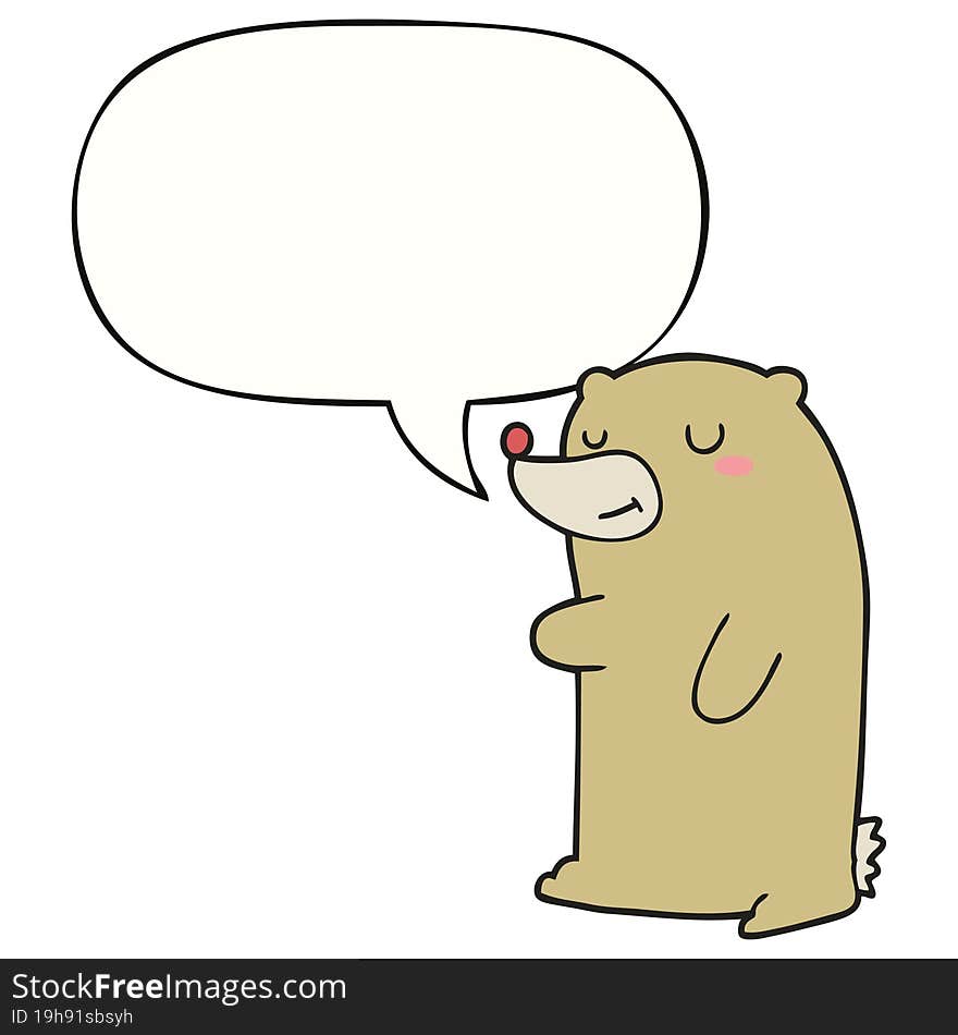 cute cartoon bear with speech bubble. cute cartoon bear with speech bubble