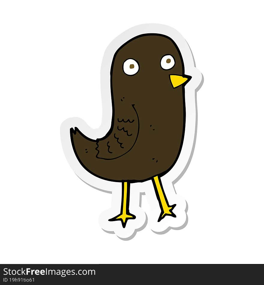 sticker of a funny cartoon bird