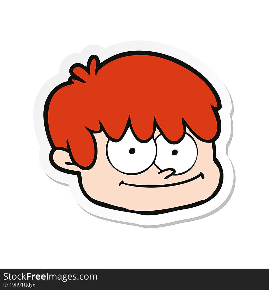 sticker of a cartoon male face