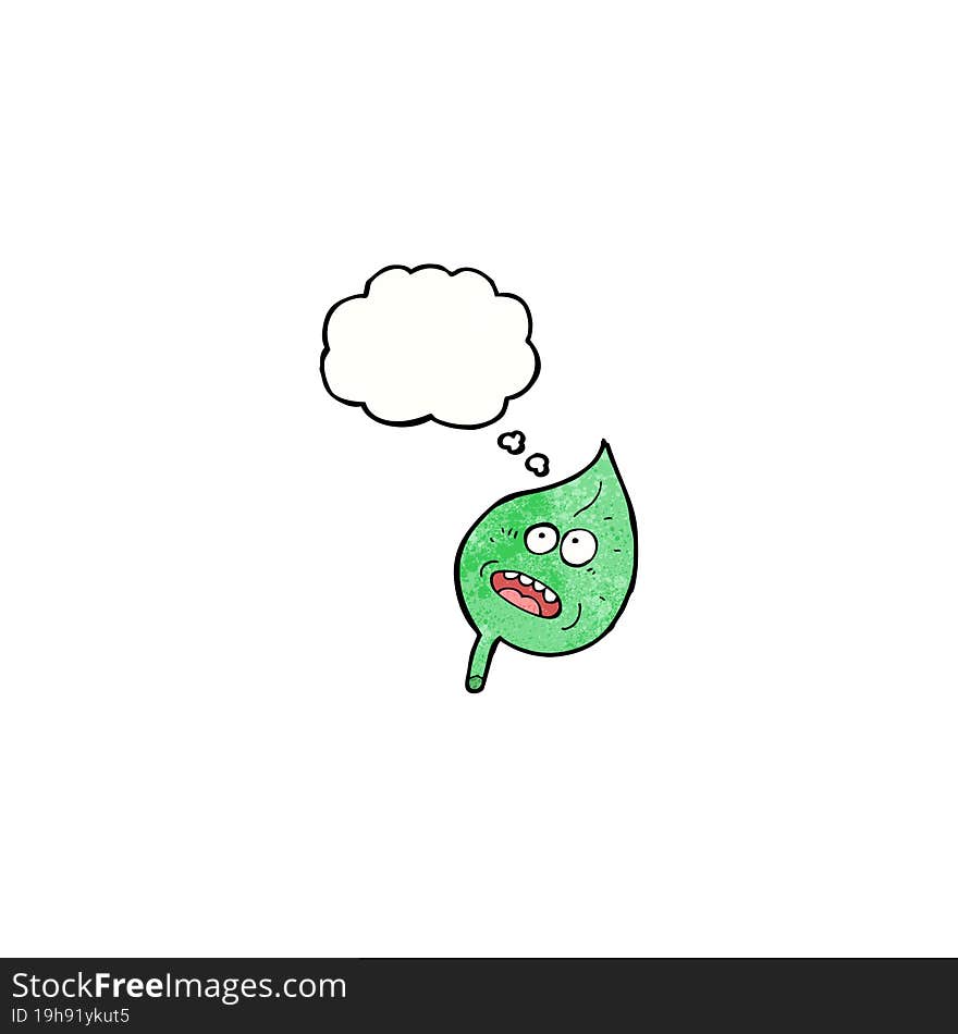 Leaf With Thought Bubble Cartoon