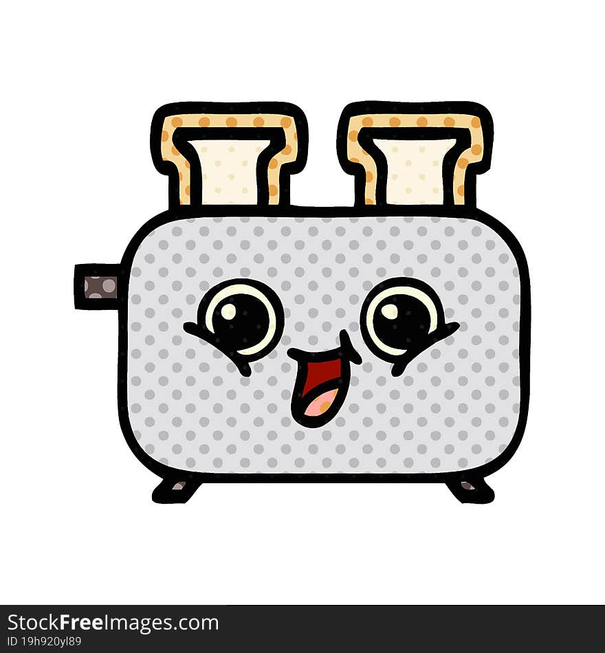 comic book style cartoon of a of a toaster