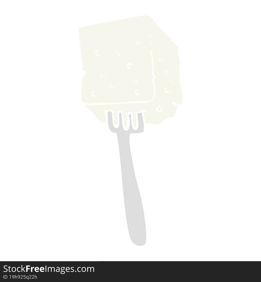 Flat Color Illustration Of A Cartoon Tofu