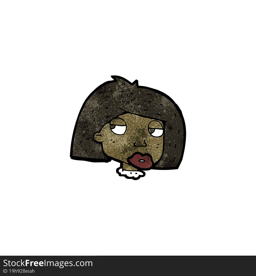 cartoon annoyed female face