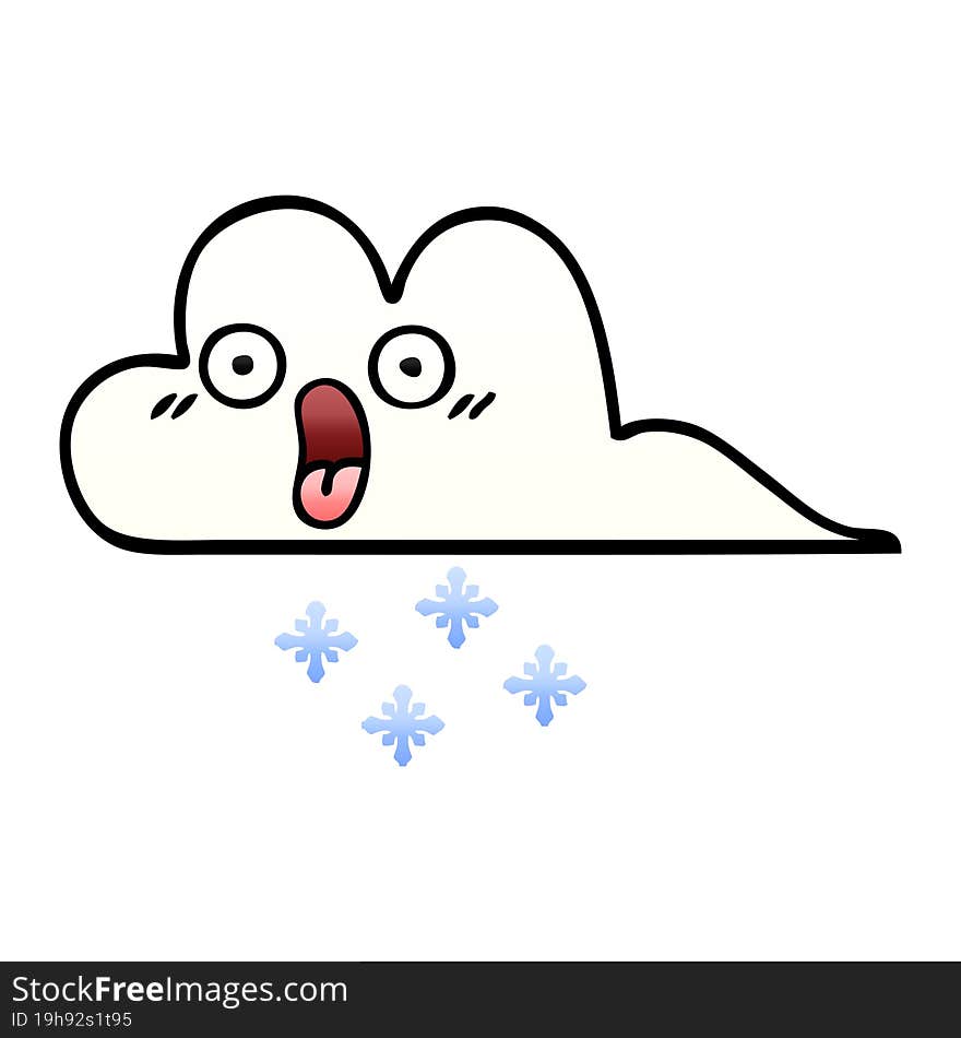 gradient shaded cartoon shocked snow cloud