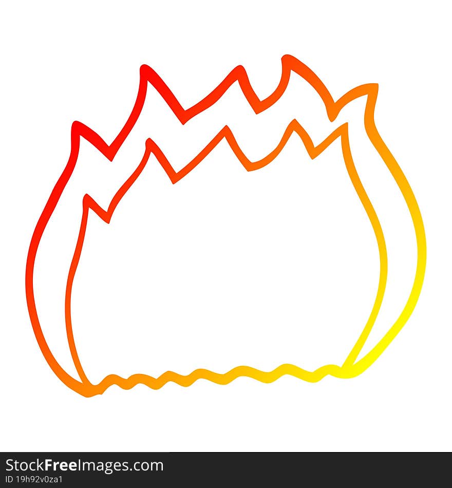 warm gradient line drawing cartoon fire