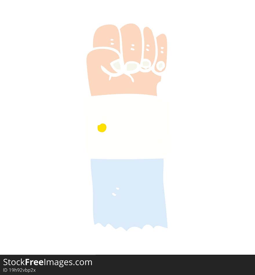 flat color style cartoon raised fist