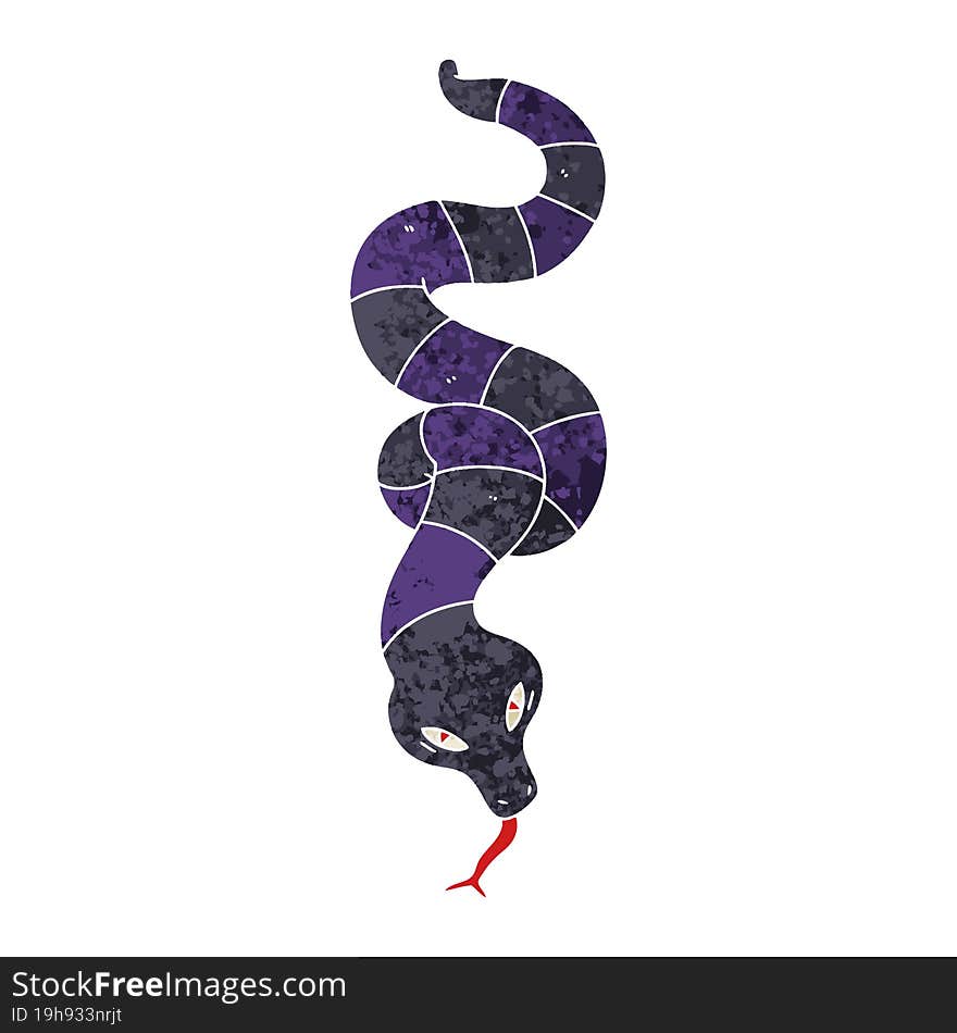 quirky retro illustration style cartoon snake