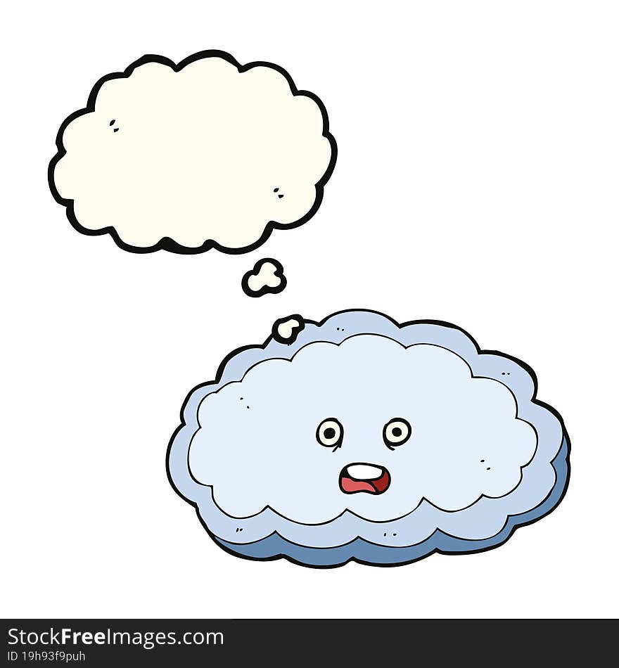 Cartoon Decorative Cloud With Thought Bubble