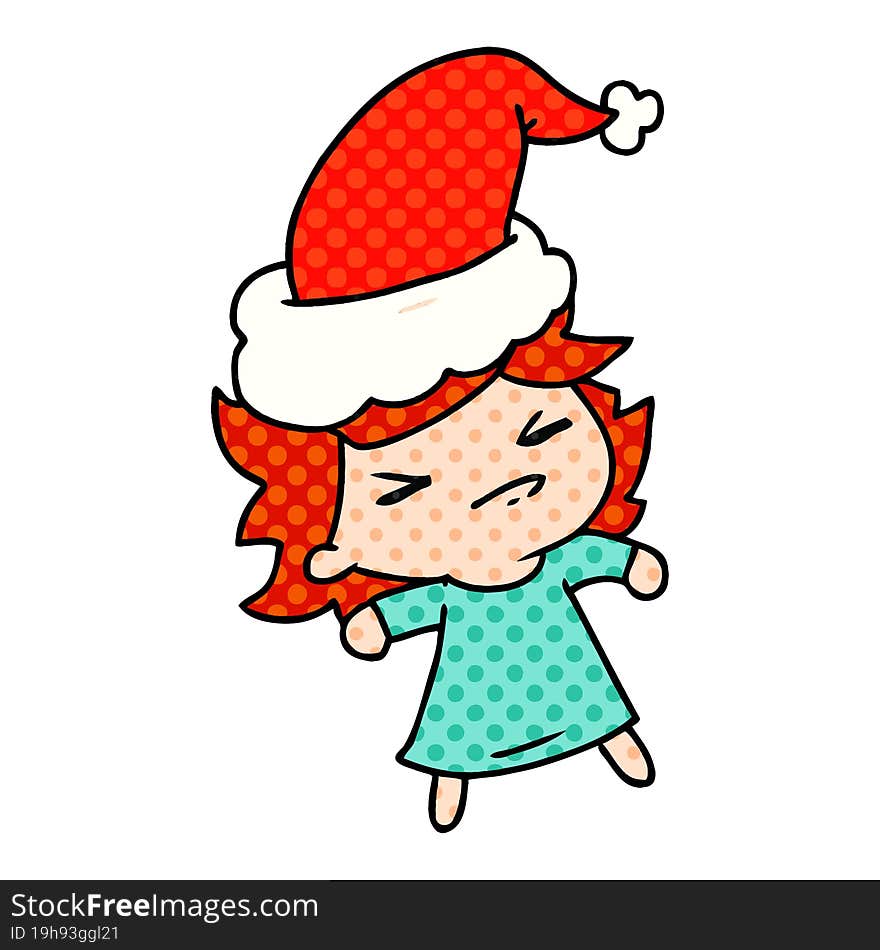 Christmas Cartoon Of Kawaii Girl