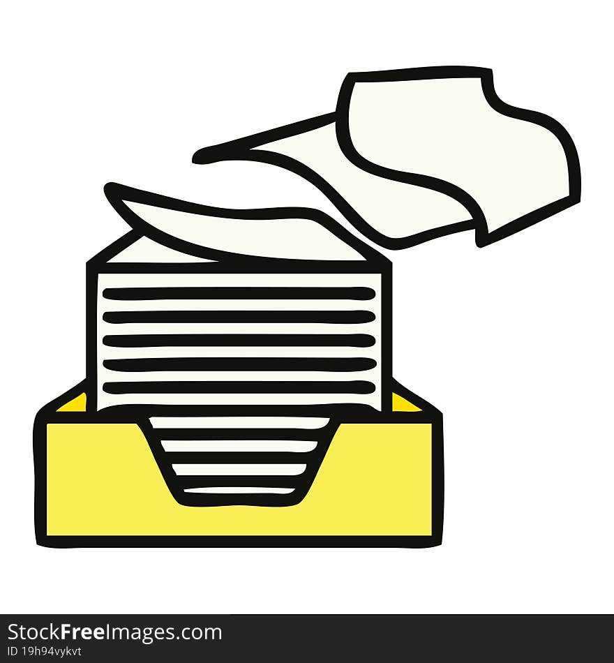 cute cartoon of a stacked papers. cute cartoon of a stacked papers