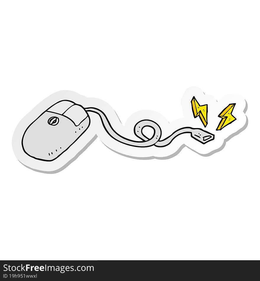 sticker of a cartoon computer mouse