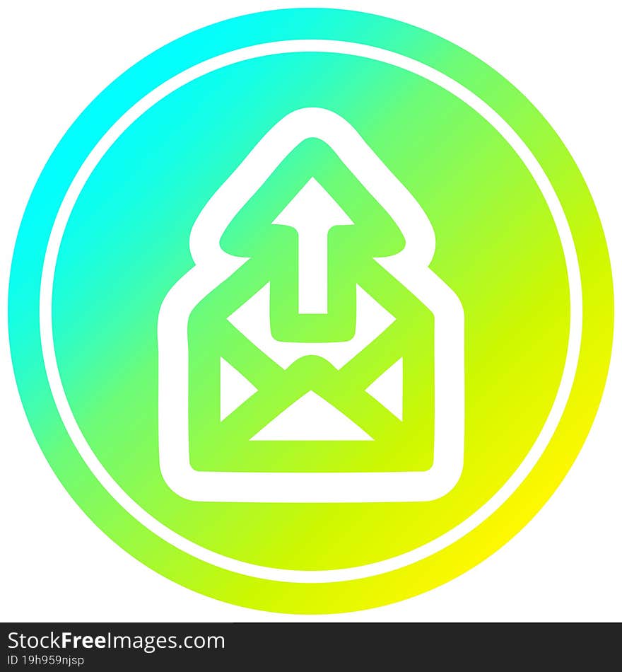 send email circular icon with cool gradient finish. send email circular icon with cool gradient finish