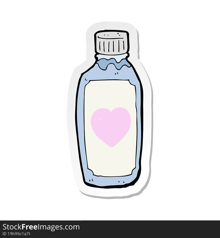 sticker of a cartoon love potion