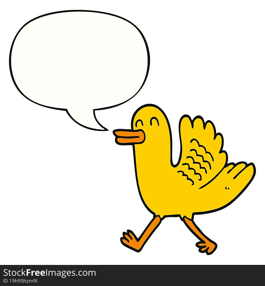 cartoon duck and speech bubble