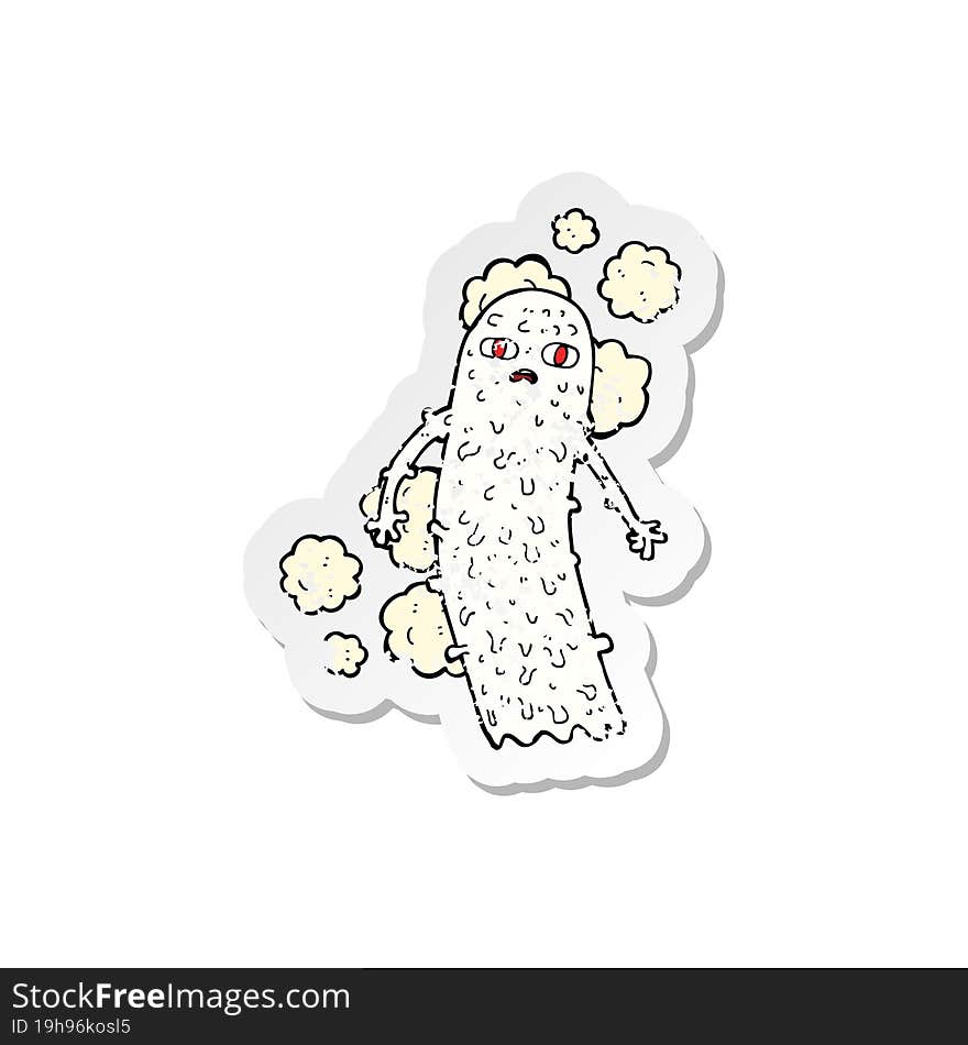 retro distressed sticker of a cartoon spooky ghost