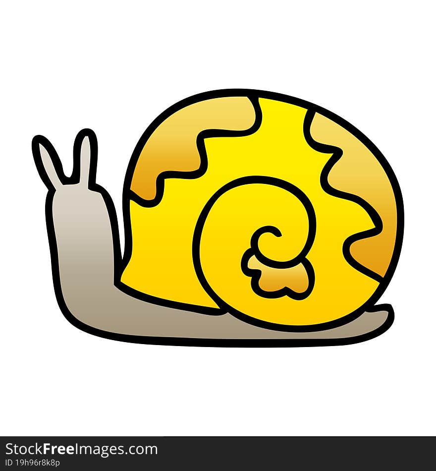 quirky gradient shaded cartoon snail